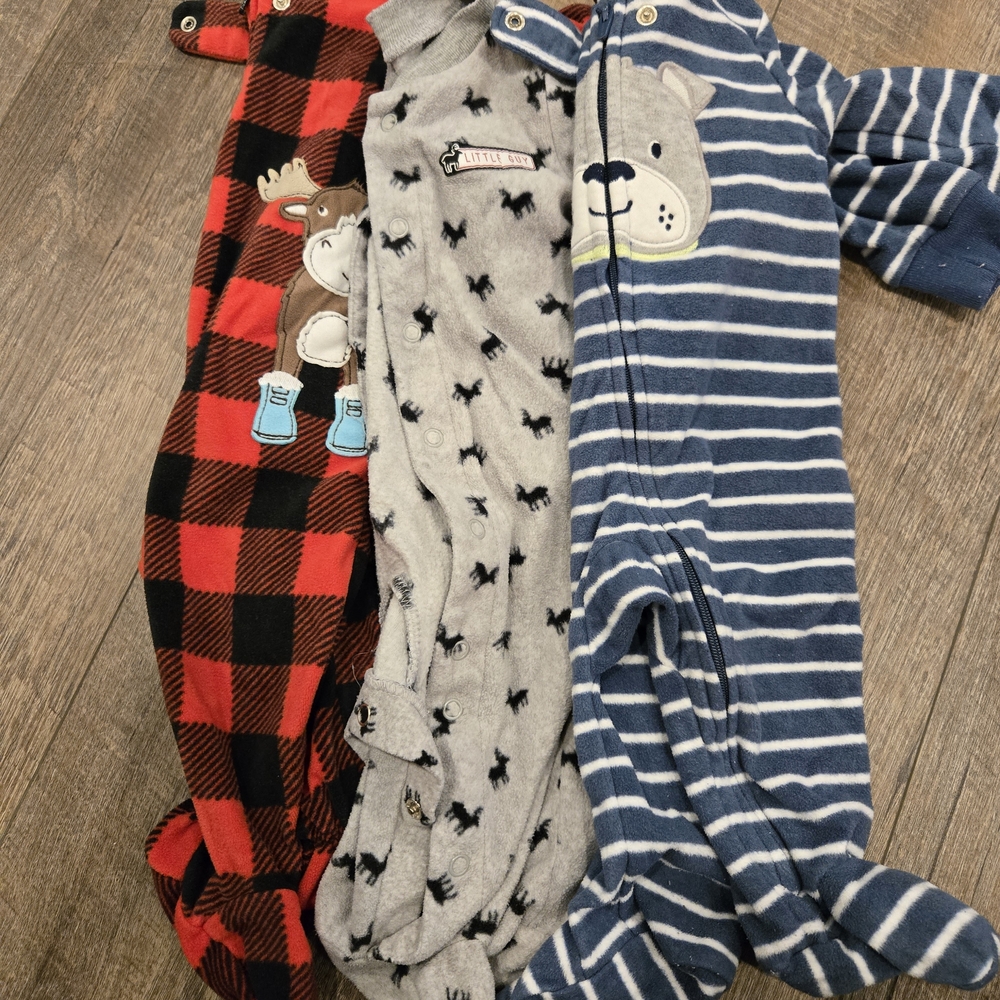 Cozy Kids One Piece Set - Red, Gray, and Blue